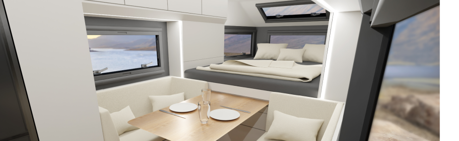 Interieur eines EDGE Explorer Expeditions-Anhängers